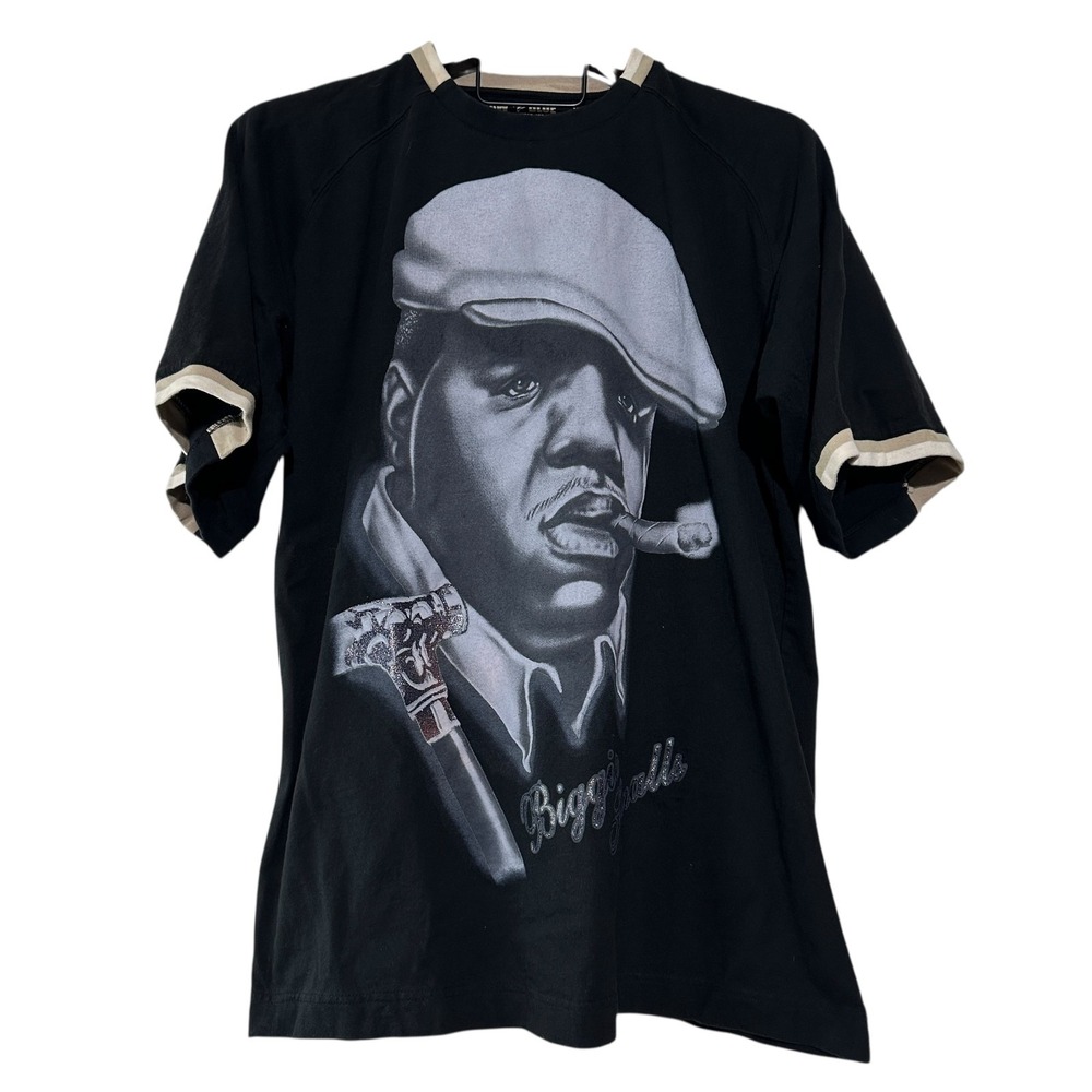 RAW BLUE Vintage Rare Black Biggie Smalls Hip Hop Y2K Skater Baggy Streetwear XL